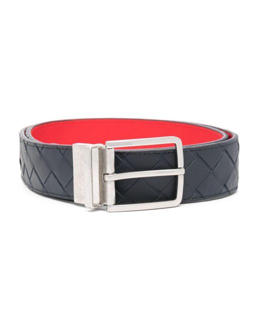 Bottega Veneta Red Intrecciato Reversible Leather Belt for men