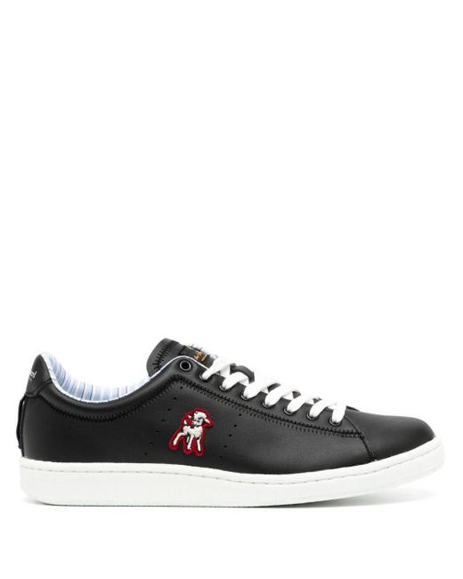 Undercover Black Logo-patch Leather Sneakers for men