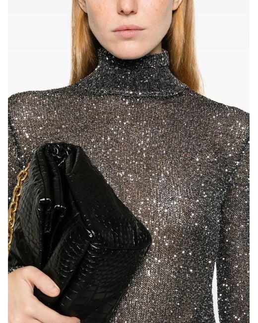 Balenciaga Gray Sparkled High-Neck Maxi Dress