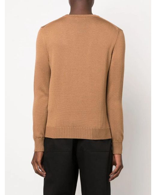 Ballantyne Brown Crew Neck Wool Sweatshirt for men