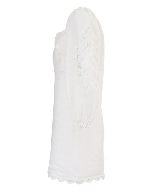 Abito Corto Con Ricamo E Maniche A Palloncino di Farm Rio in White