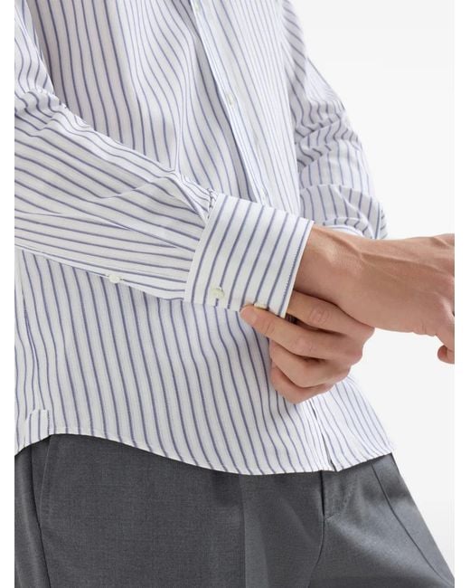 Brunello Cucinelli White Button-Down Collar Shirt for men