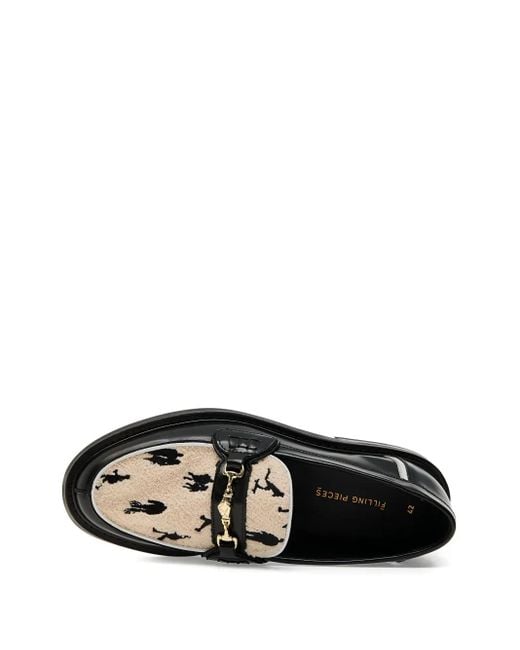 Filling Pieces Black Generations Loafer mit Lederbesatz