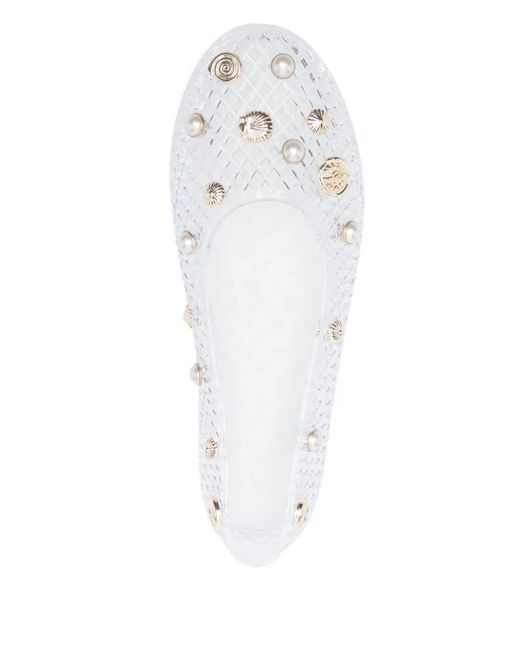 Ancient Greek Sandals White Iro Ballet Flats