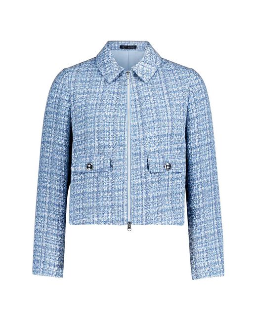 Betty Barclay Blue Tweed Zip-Up Jacket