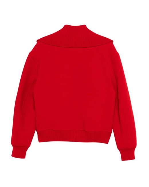 Jil Sander Red High-Neck Zip-Up Jacket