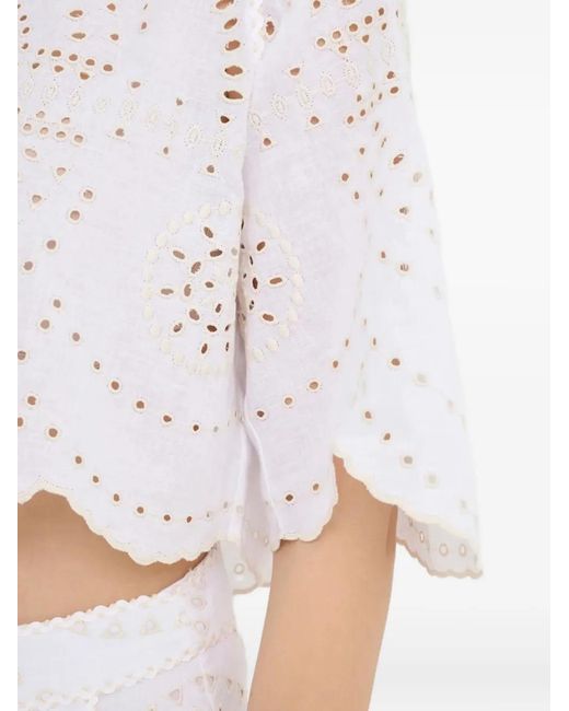 Charo Ruiz White Emmie Openwork Shirt