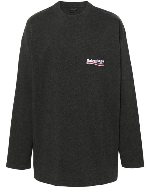 Balenciaga Black Political Campaign Cotton Sweatshirt
