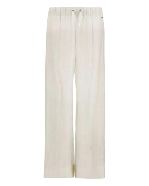 Herno White Checked Drawstring Trousers