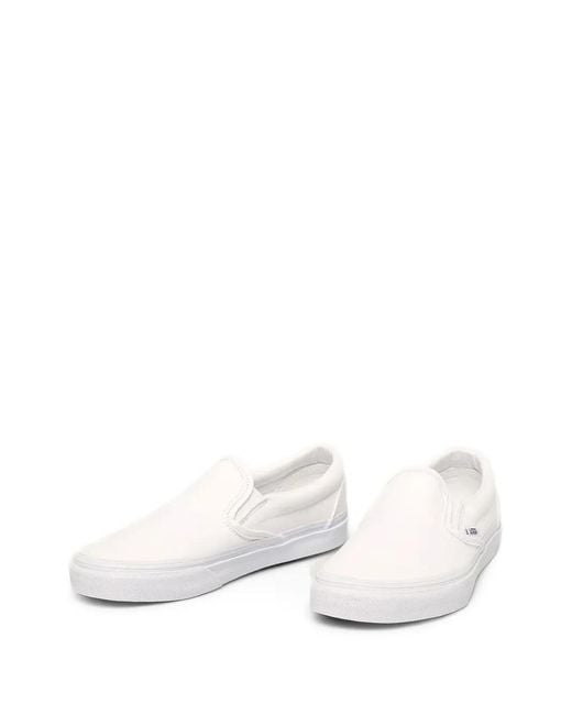 Vans White Logo-Patch Slip-On Sneakers