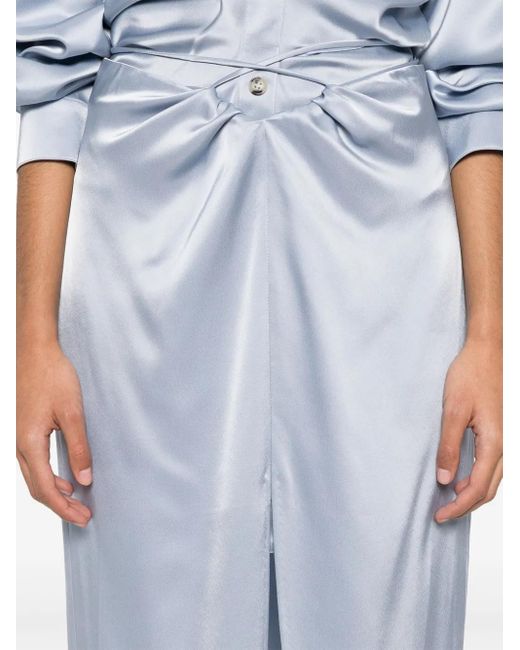 Nanushka Blue Draped Midi Skirt