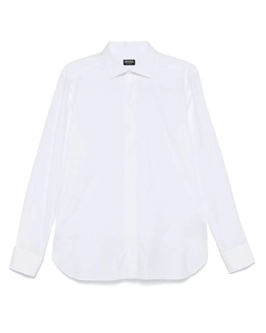 Zegna White Poplin Shirt for men