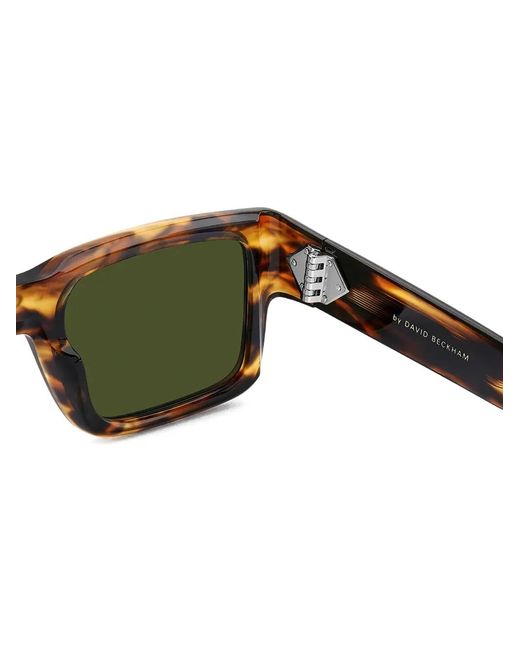 David Beckham Green Tortoiseshell-Effect Rectangle-Frame Sunglasses for men
