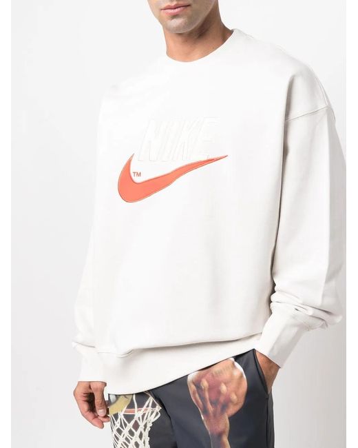 Nike White Swoosh Cotton Sweatshirt for men