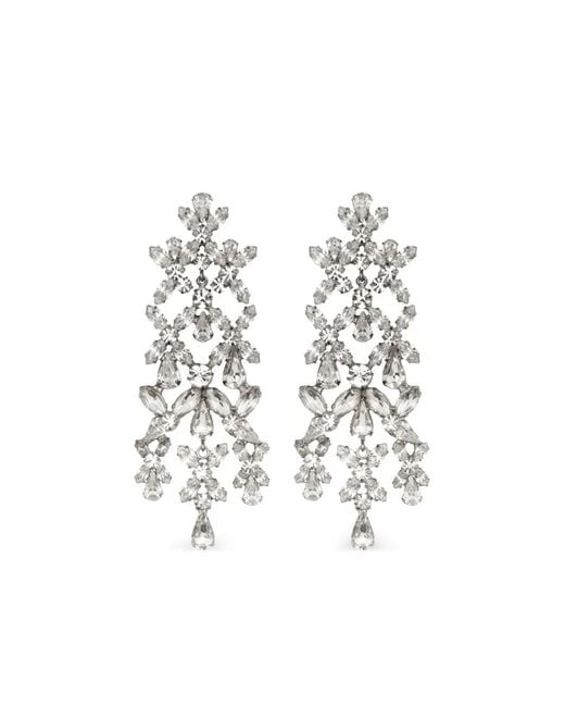 Jennifer Behr White Crystal Felicity Earrings