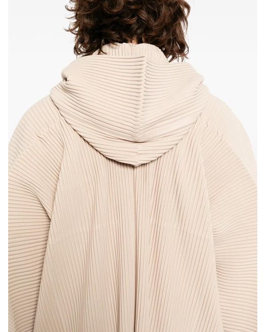 Homme Plissé Issey Miyake Natural Pleated Single-Breasted Coat for men