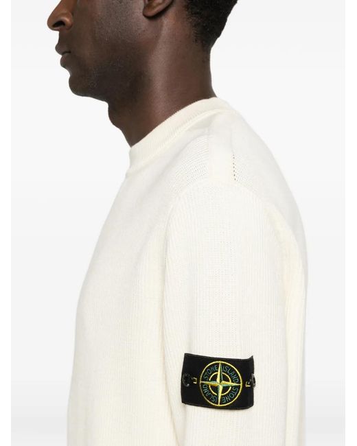 Stone Island Natural Badge Crew-Neck Jumper for men