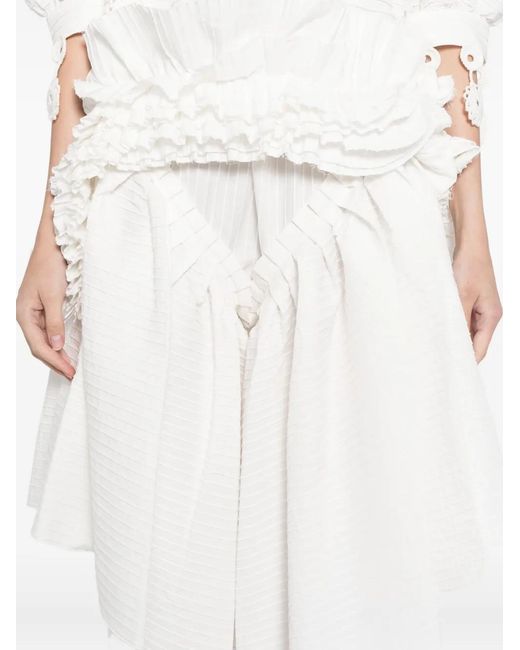 Róisín Pierce White Asymmetric-Hem Trousers