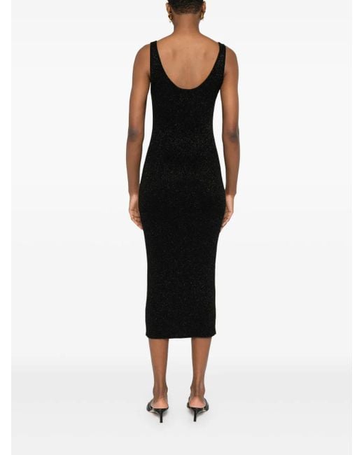 Mc2 Saint Barth Black Sleeveless Midi Dress