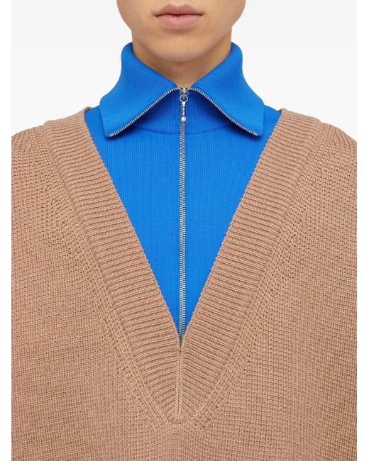 Pull À Design Superposé Jil Sander pour homme en coloris Blue