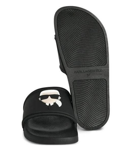 Karl Lagerfeld Ikon Kondo Badslippers in het Black