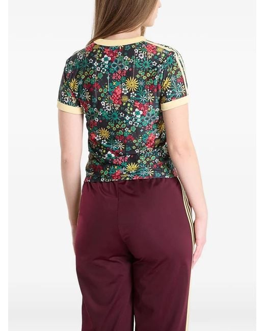 Adidas Red X Liberty London Floral-Print T-Shirt