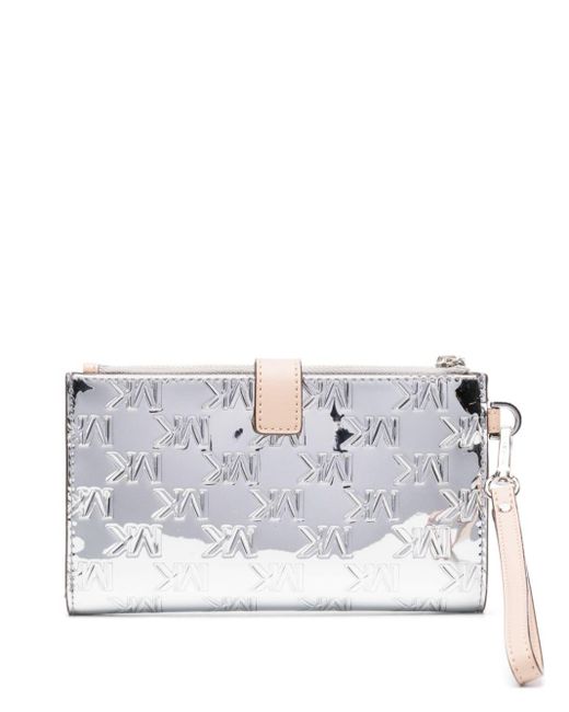 Michael Kors Jet Set Metallic effect Wallet in Grey Lyst UK