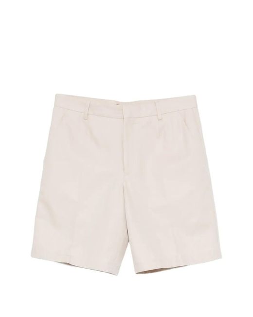 Zegna White Pressed-Crease Tailored Shorts for men