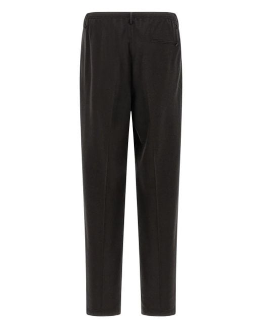 Cellar Door Black Elastic-Waistband Pleat Trousers for men