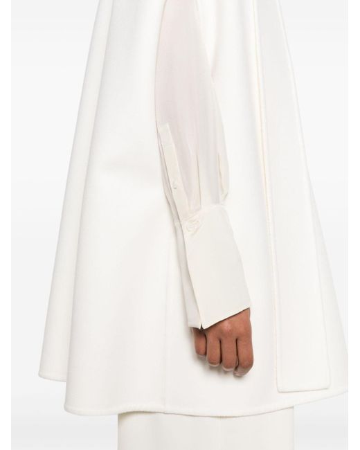 Cape en laine à détail de foulard Valentino Garavani en coloris White