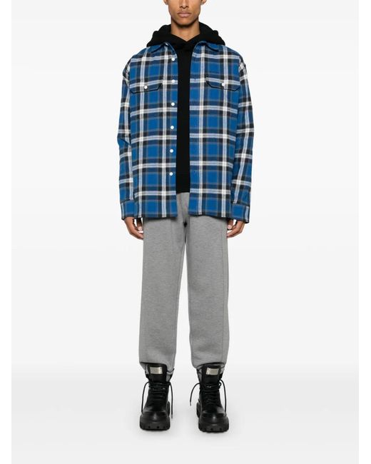 Givenchy Blue Checked Cotton Shirt for men