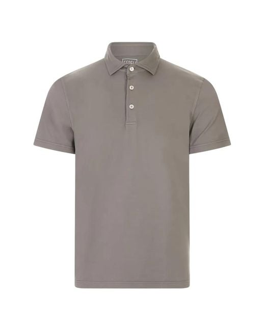 Fedeli Gray Polo À Manches Courtes for men