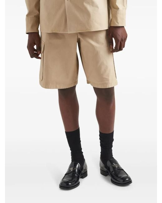 Prada Natural Cotton Bermuda Shorts for men