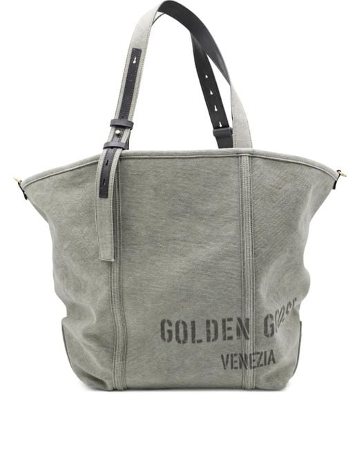 トートバッグ GOLDEN  DELUXE BRAND 24.7 EW SHOPPING BAG IN CANVAS Golden Goose 247 Ew Canvas Shopping Bag in Gray | Lyst