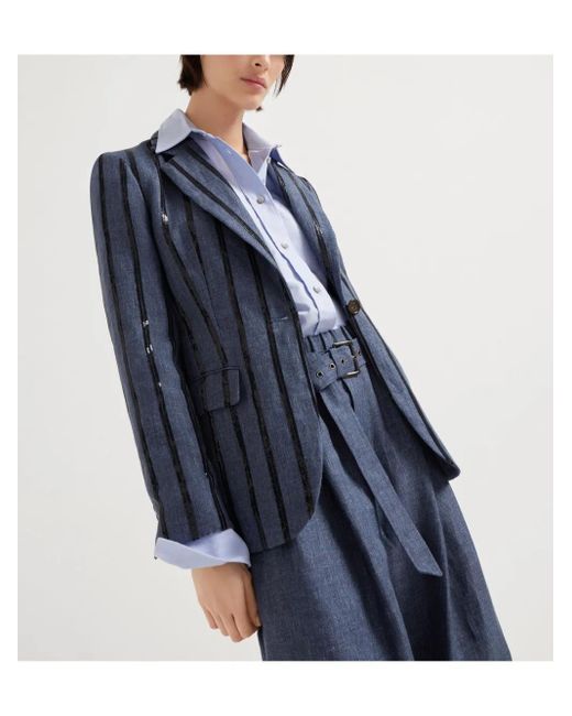 Brunello Cucinelli Blue Suit-Type Jacket
