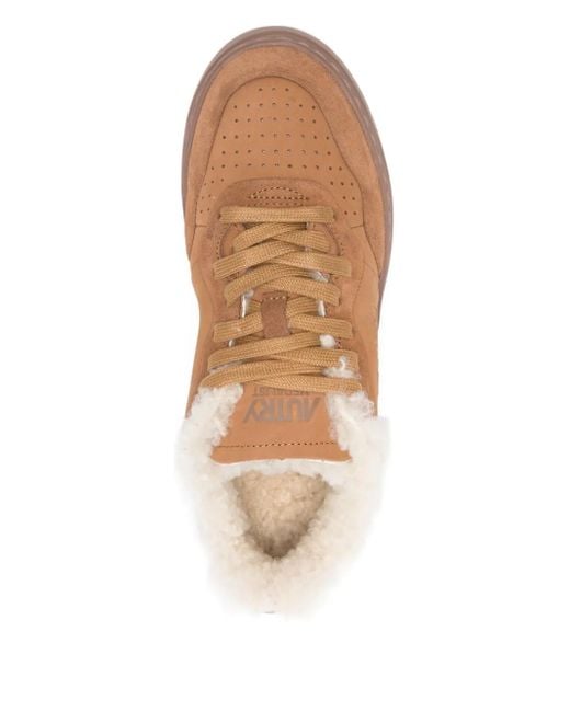Autry Brown Medialist Shearling Sneakers