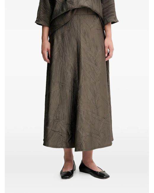 Joseph Ribkoff Brown Pleated Patterned Skirt