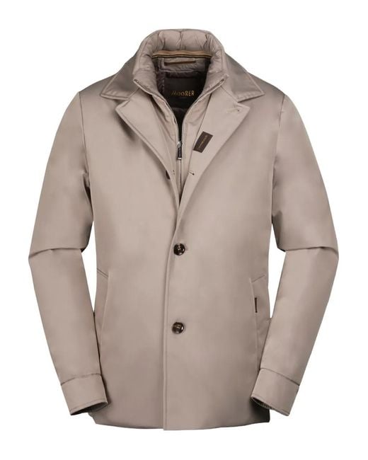 Moorer Natural Mendel Button-Collar Jacket for men