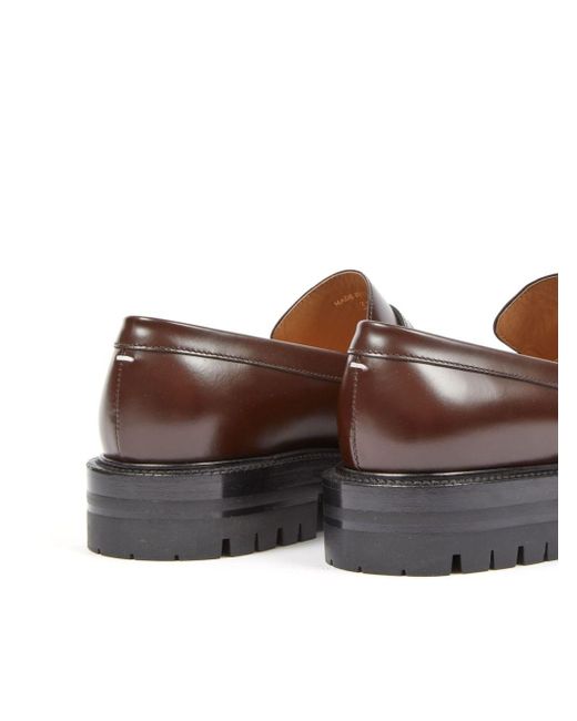 Tabi leather loafers Maison Margiela en coloris Brown