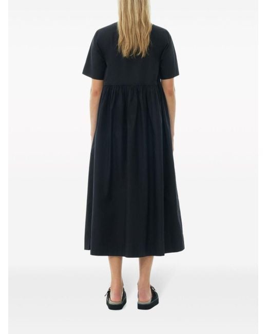 Ganni Popeline Maxi-jurk in het Black