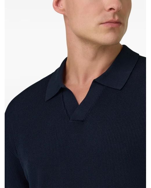 Pull Côtelé À Col Ouvert Boggi pour homme en coloris Blue