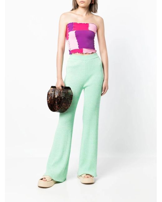 Sherris Pink Colour-Block Bandeau Top