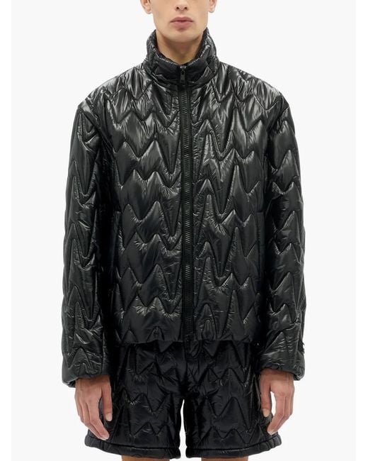 MSGM Black Quilted Padded Jacket for men