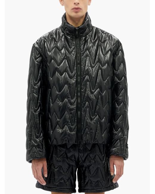 MSGM Black Quilted Padded Jacket for men