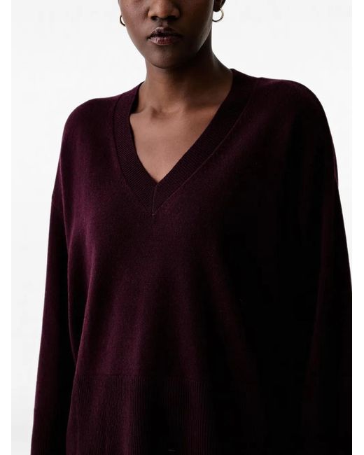 ViCOLO Black V-Neck Ribbed-Trim Sweater