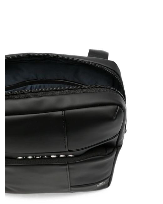 Piquadro Black Logo-Plaque Messenger Bag