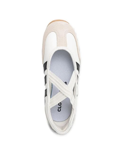 Adidas White Barreda Mary Jane Ballet Flats