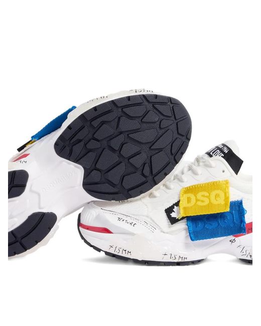 DSquared² White Logo-Appliqué Sneakers for men