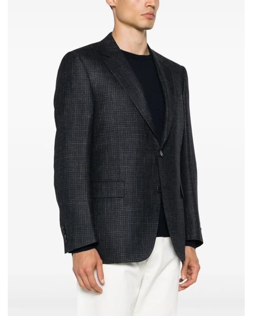Canali Blue Single-Breasted Blazer for men