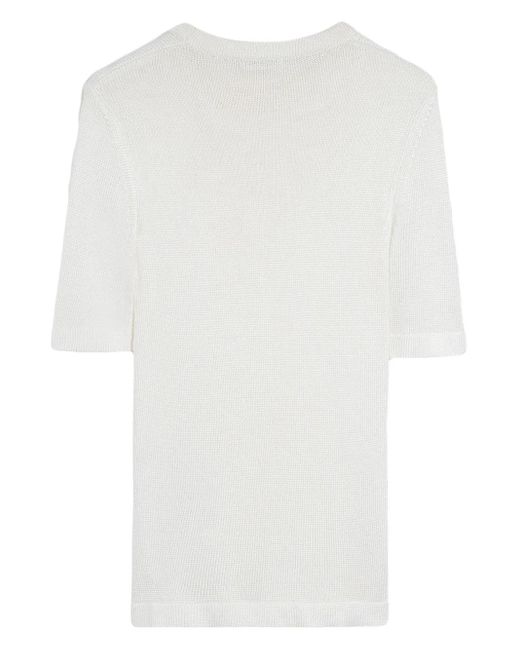 Jil Sander クロシェフラワー ニットtシャツ White